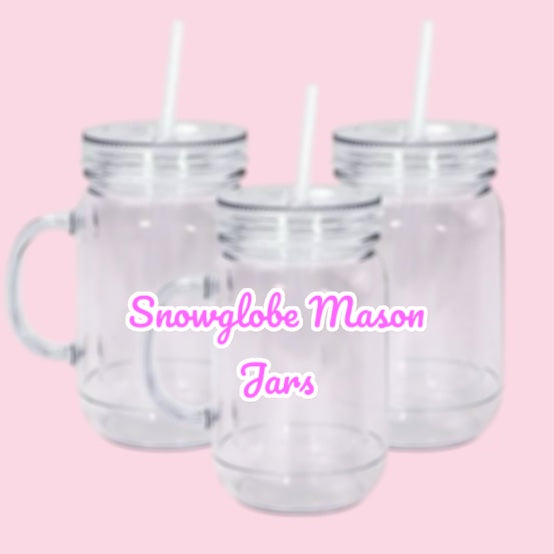 20oz Custom Snowglobe Mason Jar