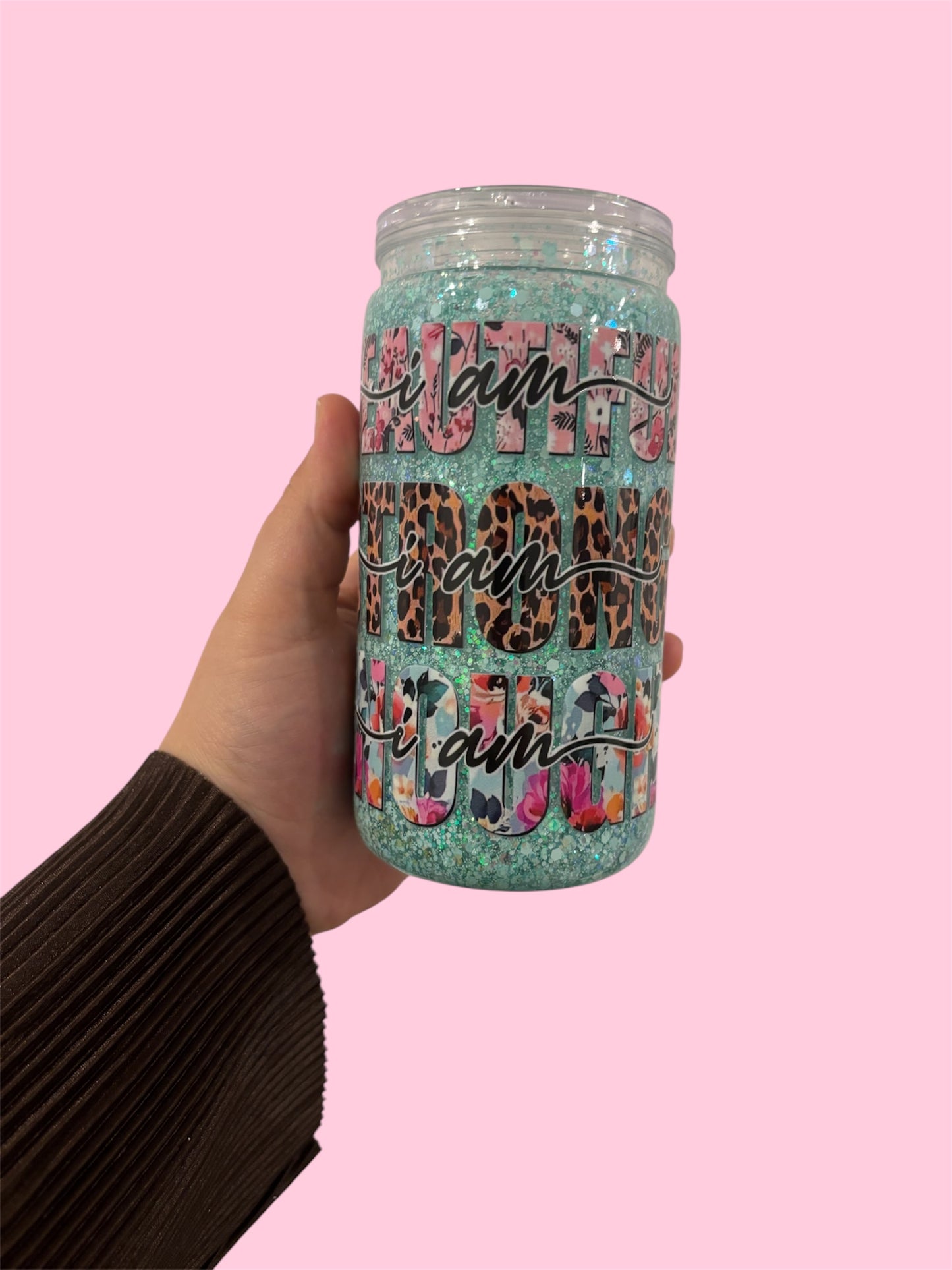 Pre-Made 16oz Snowglobe Tumbler