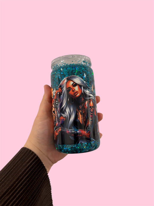 Pre-Made 16oz Snowglobe Tumbler