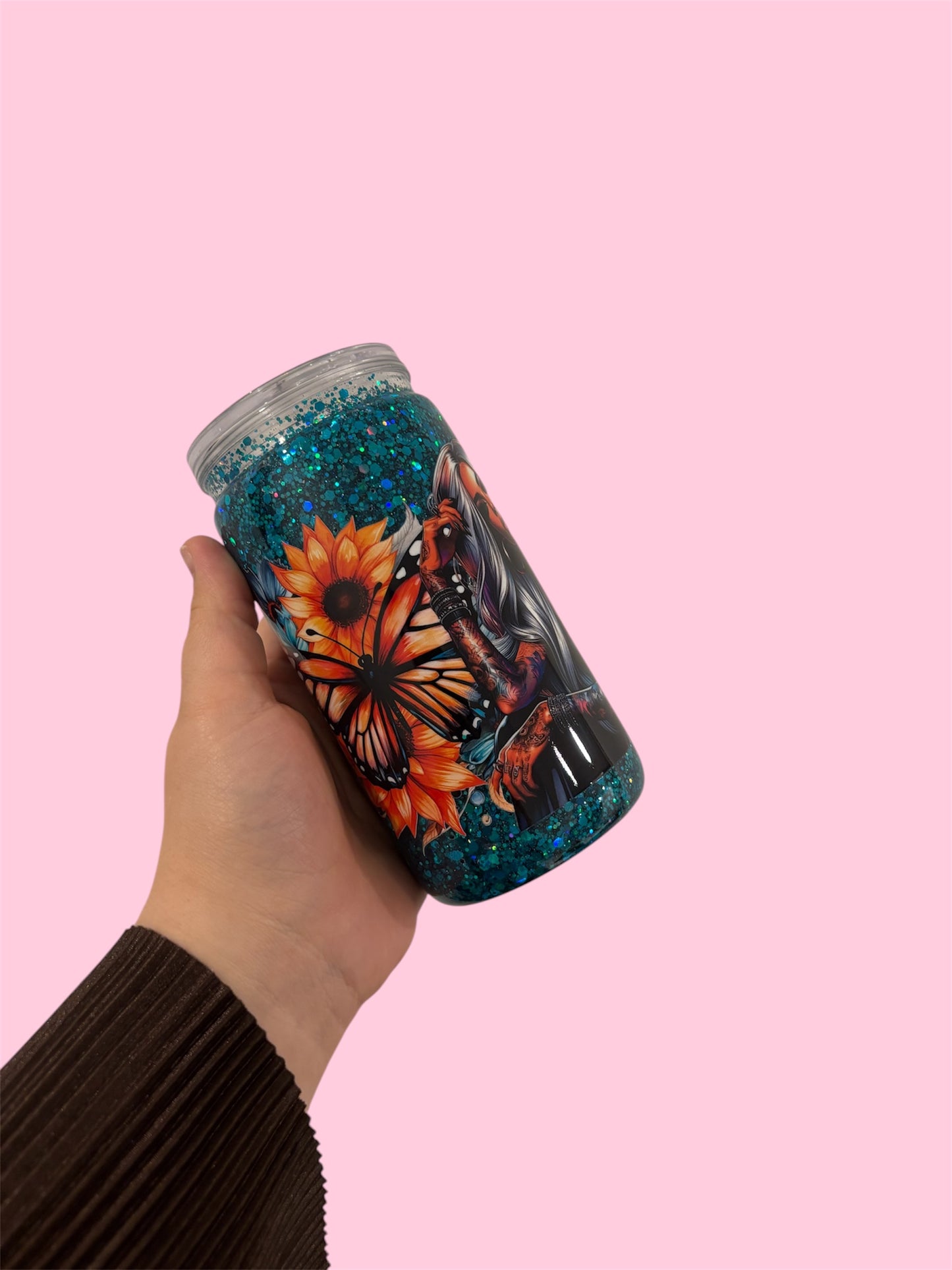 Pre-Made 16oz Snowglobe Tumbler