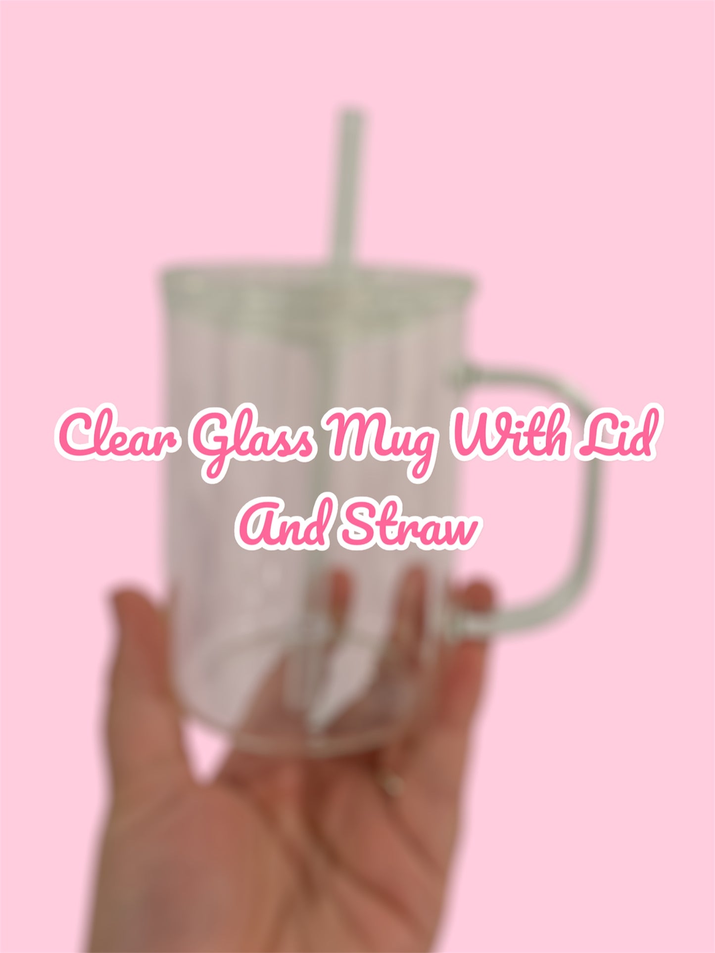 Clear Glass Mug With Lid and Straw